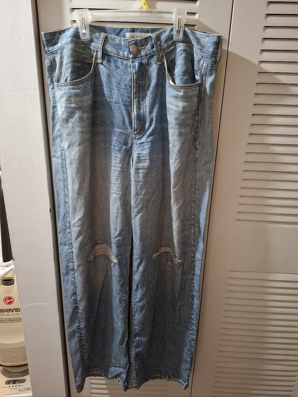 rag & bone Light Blue Wide Leg Jeans
